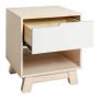Hudson Night Stand in Washed White and Natural Open