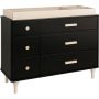 Lolly 6 Drawer Dresser in Black and Washed Natural Angle with Changing Tray (Sold Seperately)