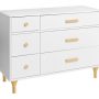 Lolly 6 Drawer Dresser in White and Natural Angle