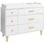 Lolly 6 Drawer Dresser in White and Natural Angle with Changing Tray (Sold Seperately)