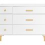 Lolly 6 Drawer Dresser in White and Natural Front