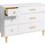 Lolly 6 Drawer Dresser in White and Natural Small Drawer Detail