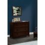 3 DRAWER DRESSER IN CHOCOLATE ROOM VIEW