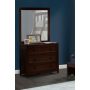 3 DRAWER DRESSER IN CHOCOLATE ROOM VIEW WITH MIRROR