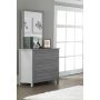 3 DRAWER DRESSER IN GRAY ROOM VIEW WITH MIRROR