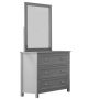 3 DRAWER DRESSER IN GRAY WITH MIRROR