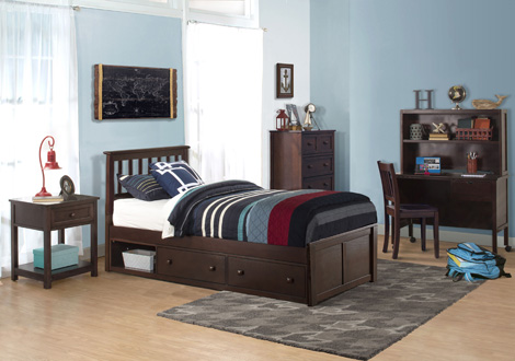 Schoolhouse 4 0 Marley Twin Bed, Mission Twin Bed With Storage