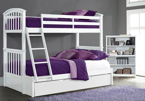 Schoolhouse 4 0 Twin Over Full Sidney, Twin Over Full Bunk Bed With Trundle White