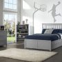 MARLEY FULL MISSION BED IN GRAY WITH TRUNDLE