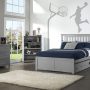 MARLEY FULL MISSION BED IN GRAY WITH UNDERBED STORAGE