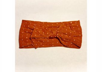 Baby Classic Bow Headband Dots - Rust