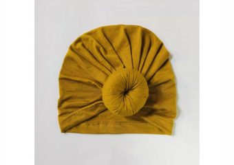 Baby Top Knot Hat - Mustard
