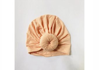 Baby Top Knot Hat - Peach