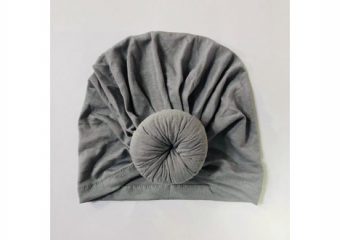 Baby Top Knot Hat - Silver