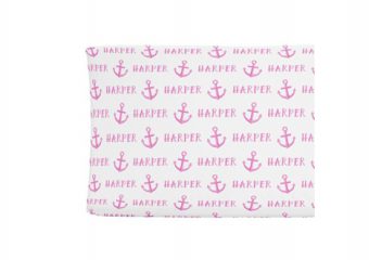 Changing Pad Cover - Anchor Pink