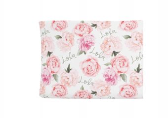 Changing Pad Cover - Peach Peony Blooms