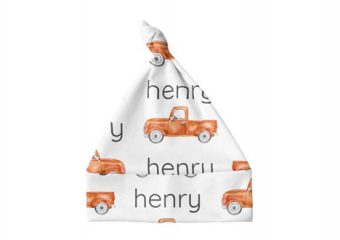 Knotted Baby Hat - Truck Orange