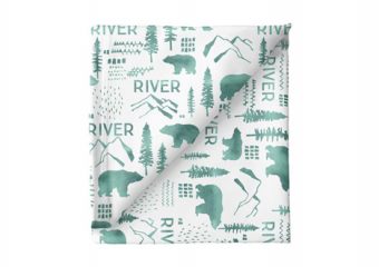 Large Stretchy Blanket - Woodland Green