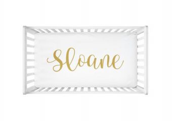 Personalized Crib Sheet - Centered Name