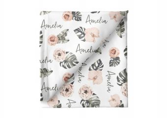 Small Stretchy Blanket - Tropical Floral