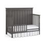 Bocca Crib in Marina Grey with Toddler Guard Rail