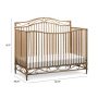 Noelle Crib in Vintage Gold with Dimensions