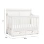 Wesley Farmhouse Crib in Heirloom White with Dimensions