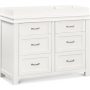 Wesley Farmhouse Dresser in Heirloom White with Changing Tray Angle