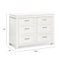 Wesley Farmhouse Dresser in Heirloom White with Dimensions