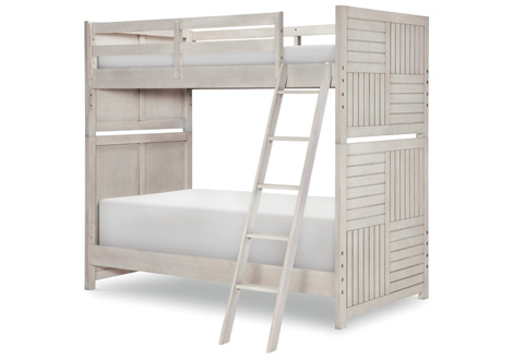 Summer Camp Twin Over Twin Bunk Bed in White