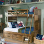 SUMMER CAMP TWIN FULL BUNK BED IN BROWN
