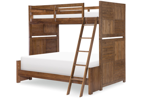 Summer Camp Twin Over Full Bunk Bed in Brown